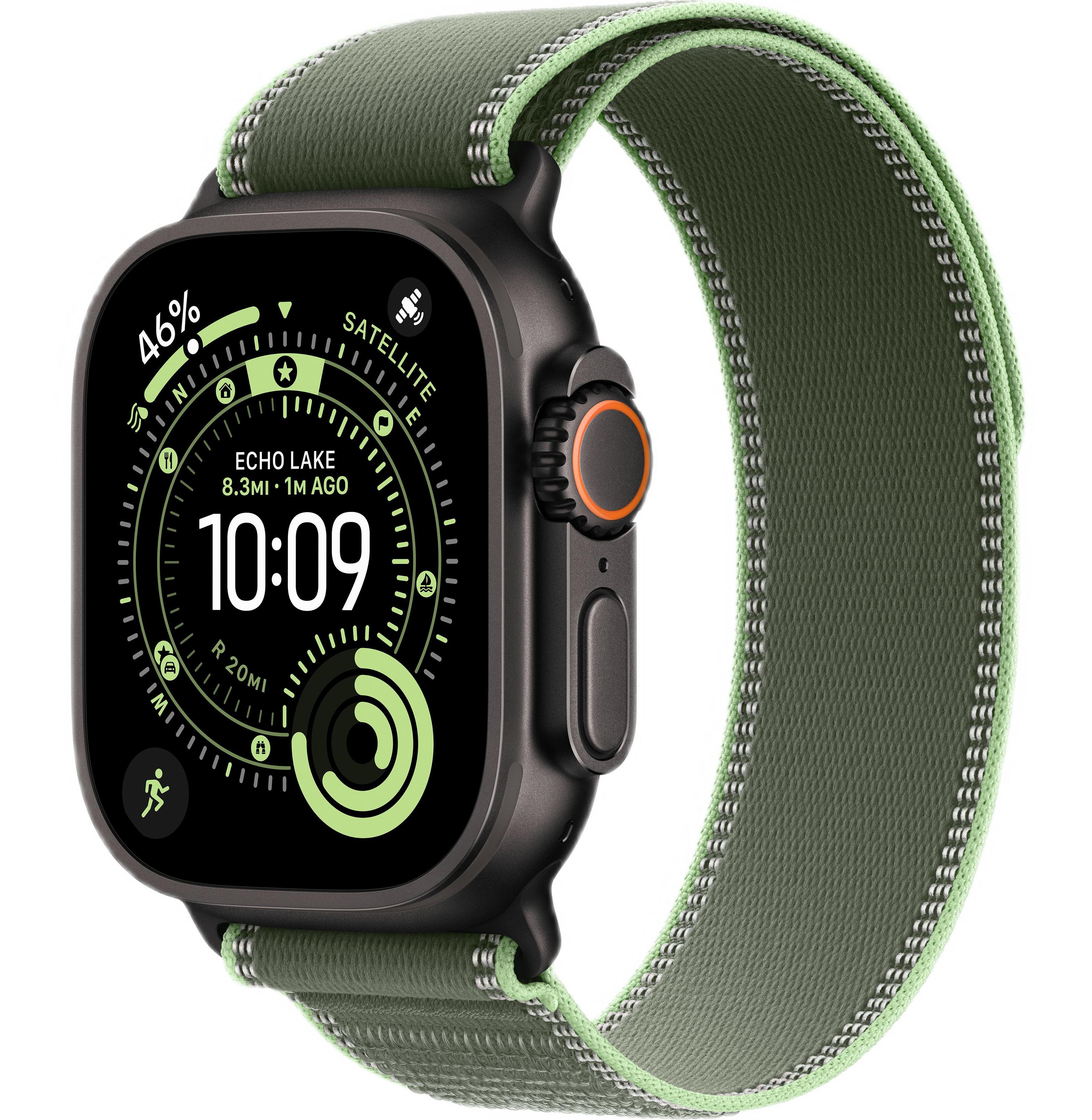 Смарт-часы Apple Watch Ultra 3, Black Titanium case (Trail loop Green/Neon M/L)