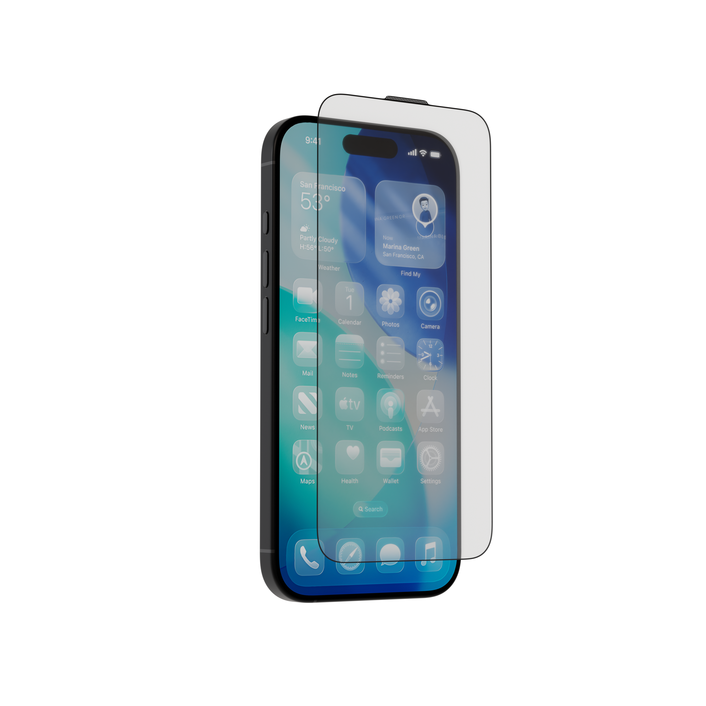Защитное стекло AceCase - AceGlass Матовое for iPhone 15/16