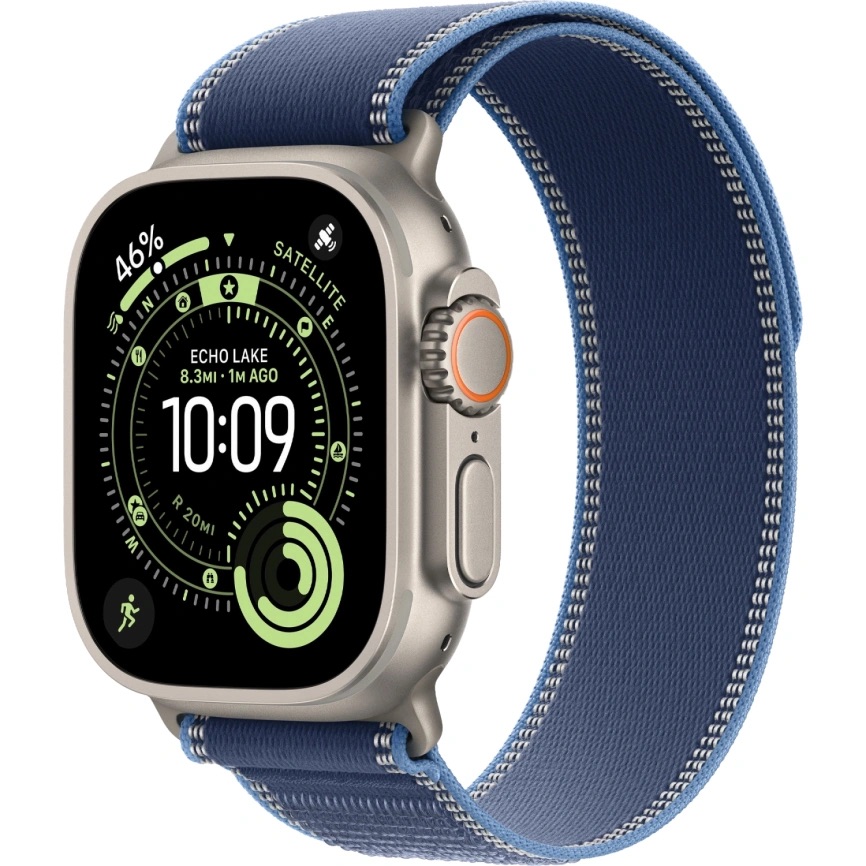Смарт-часы Apple Watch Ultra 3, Natural Titanium case (Trail loop Blue/Bright Blue M/L)