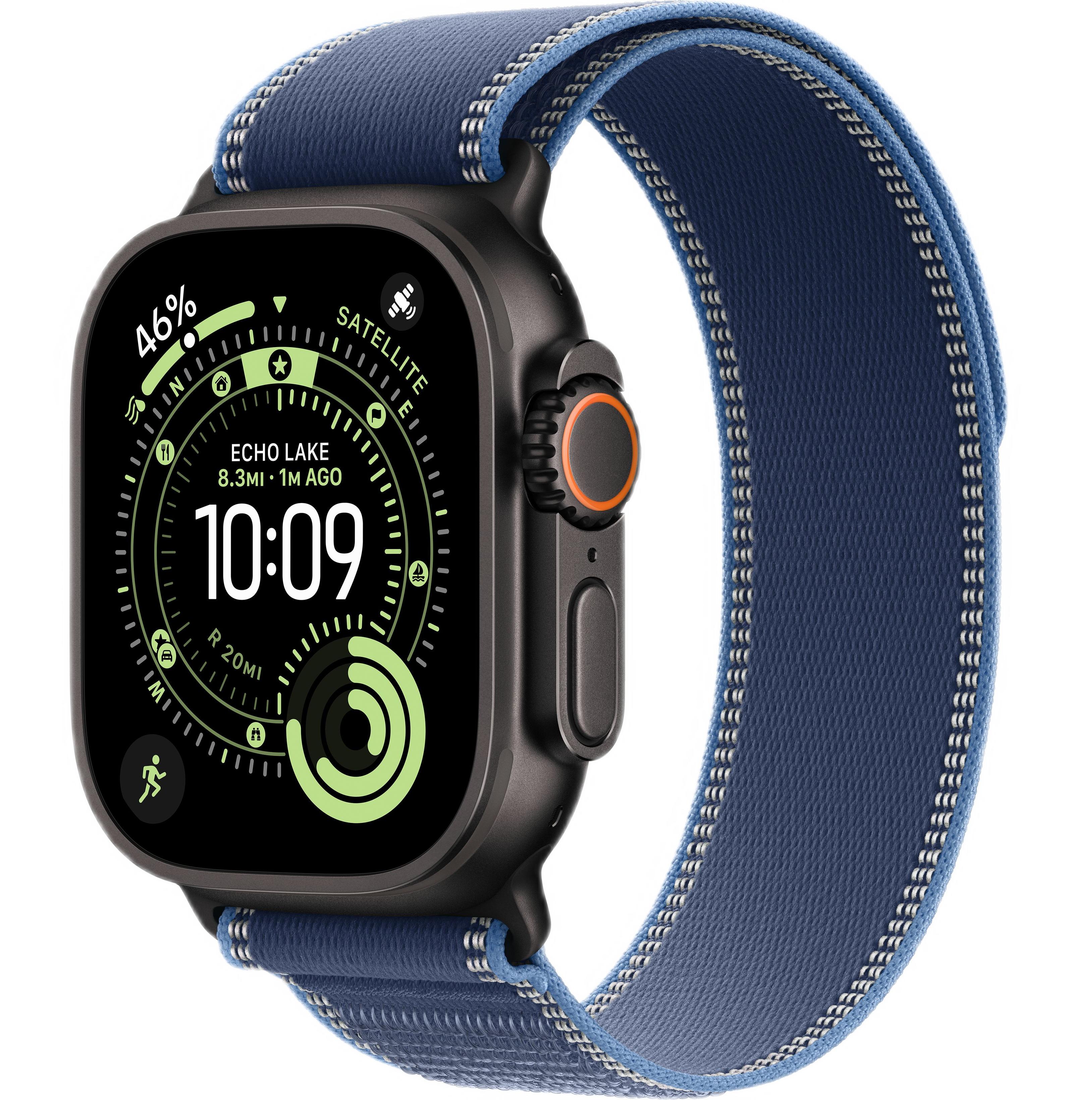 Смарт-часы Apple Watch Ultra 3, Black Titanium case (Trail loop Blue/Bright Blue M/L)