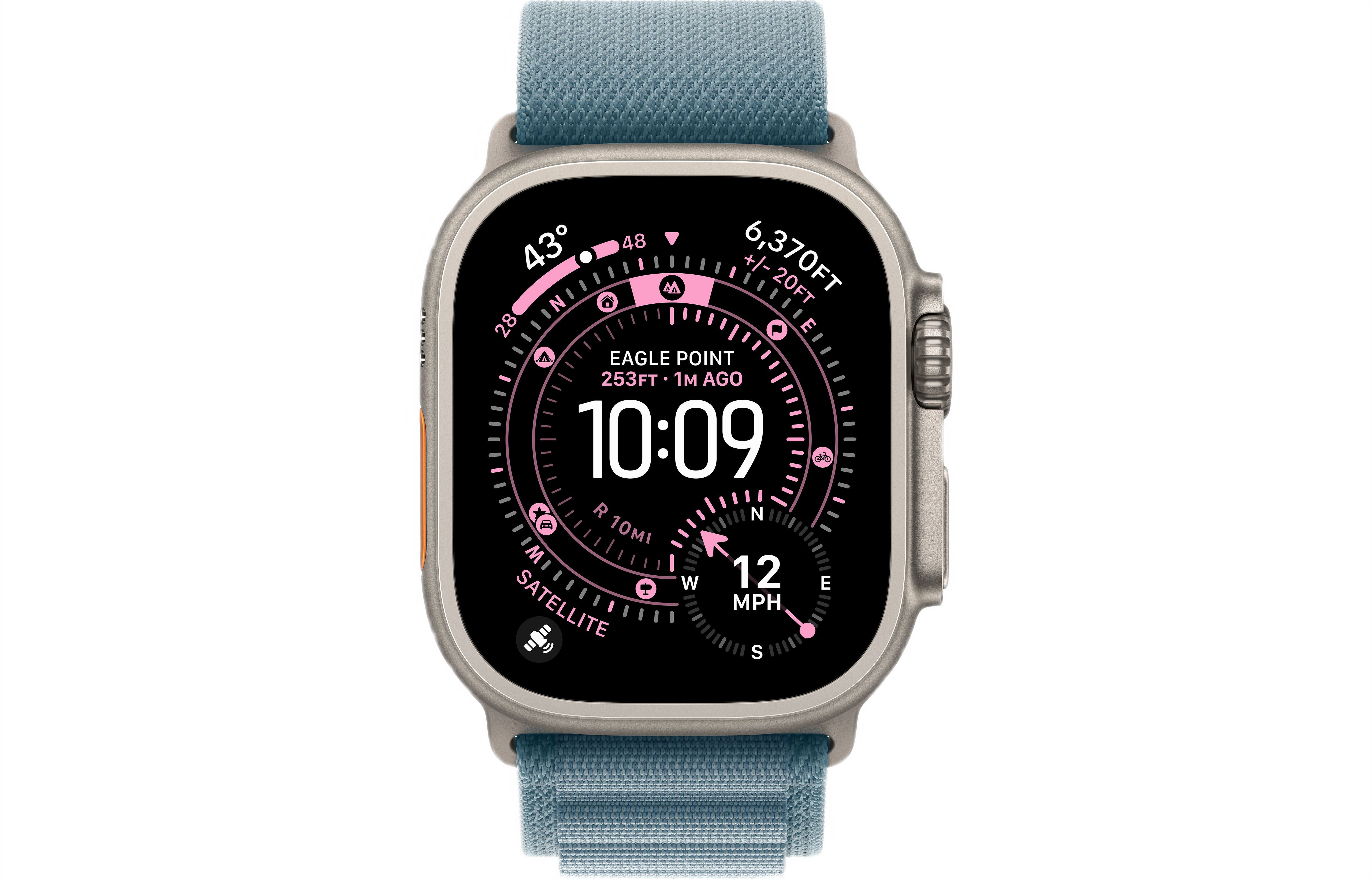 Смарт-часы Apple Watch Ultra 3, Natural Titanium case (Alpine loop Light Blue S)