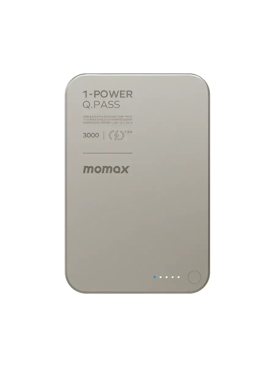 Магнитный повербанк MOMAX  3000mAh Magnetic wireless Battery Pack Титан