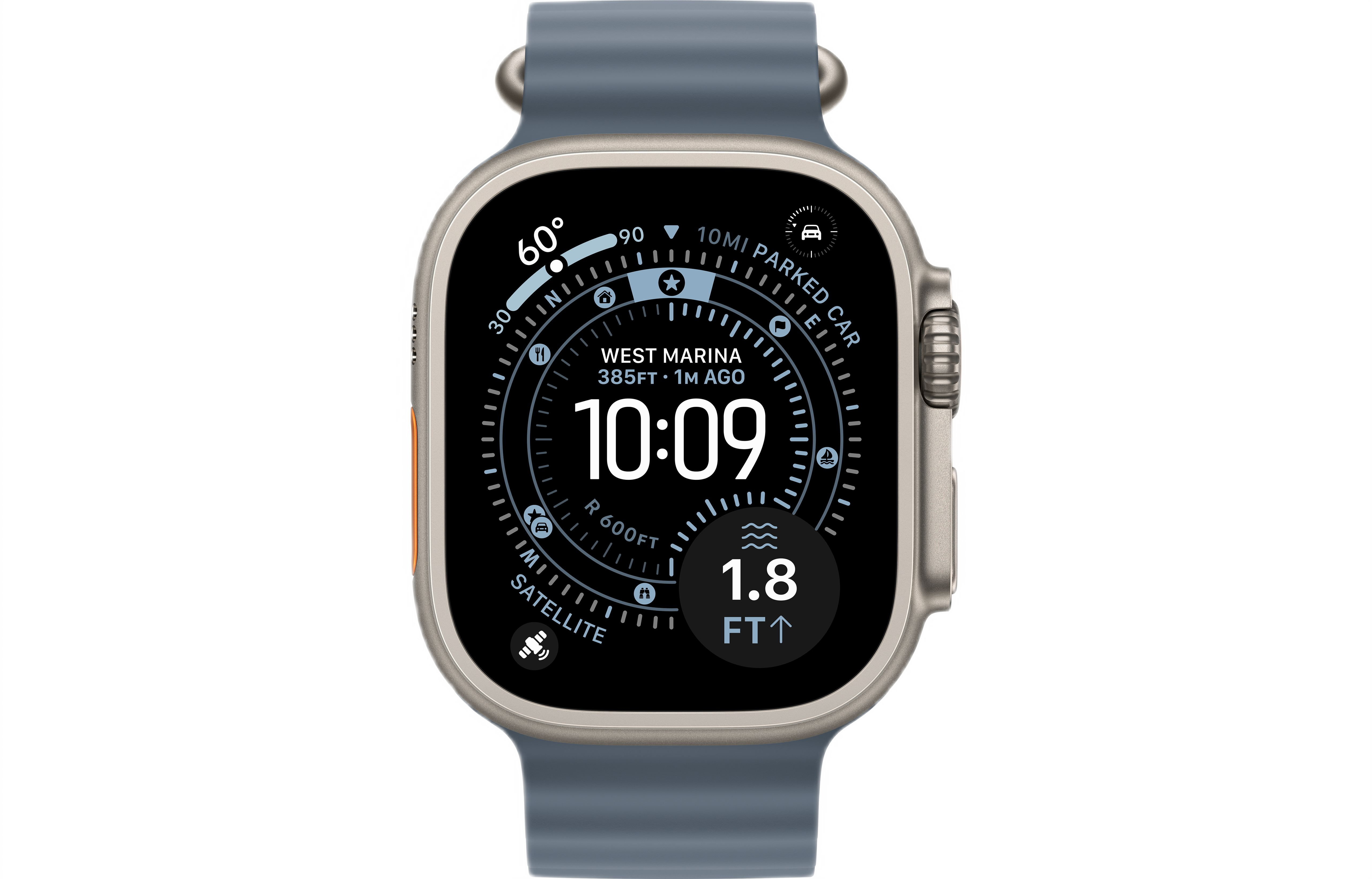 Смарт-часы Apple Watch Ultra 3, Natural Titanium case (Ocean band Anchor Blue)