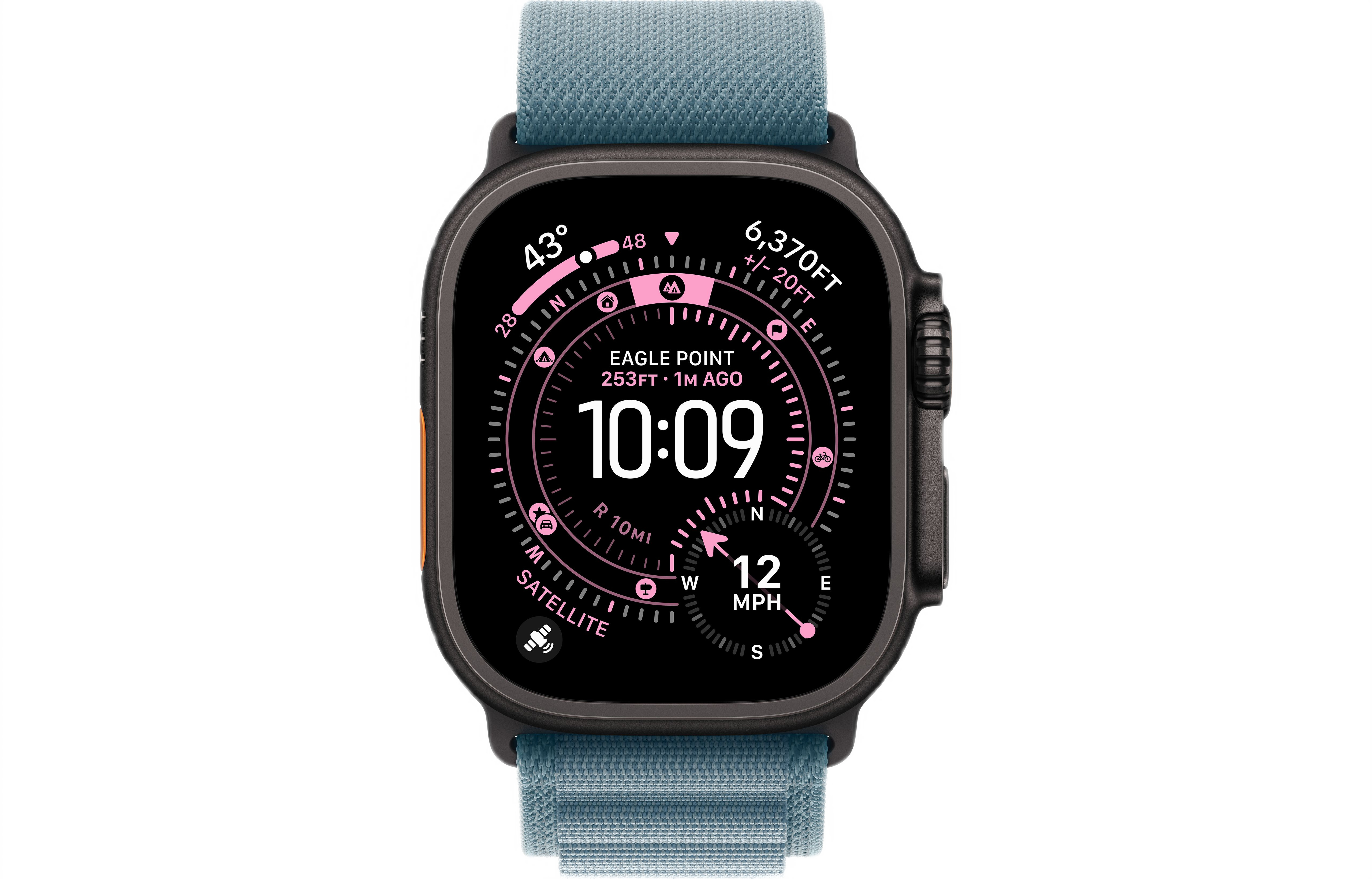 Смарт-часы Apple Watch Ultra 3, Black Titanium case (Alpine loop Light Blue M)